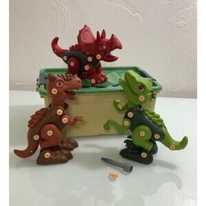 Dinosaur take apart nut assembly toys DYS bundle of 3 with caring case EUC
